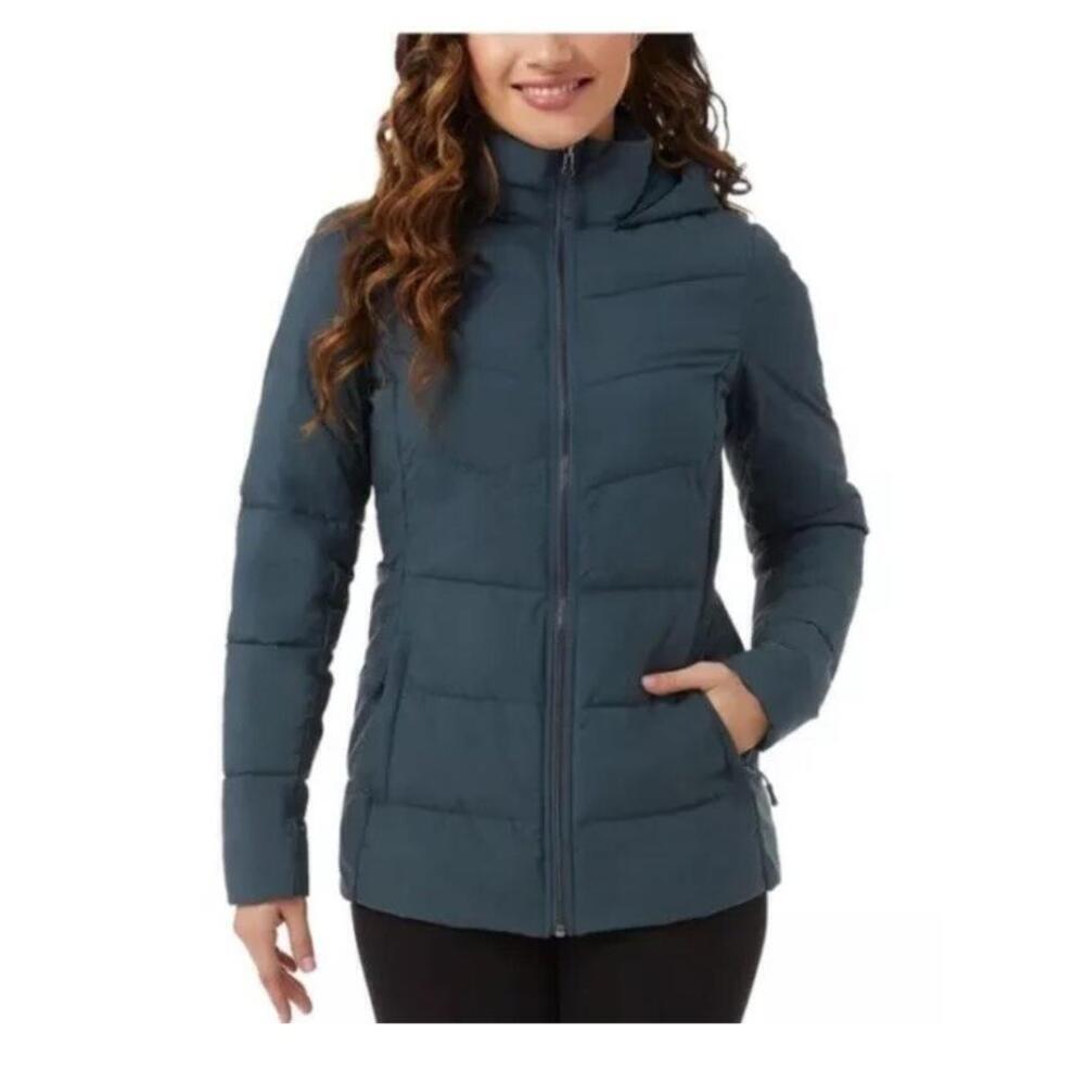 32 Degrees Size Sm Heat Women's Winter Tech Hooded Puffer Jacket Small AI9